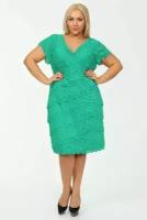 Платье вечернее из гипюра размер 56 цвет бирюзово-зеленый