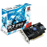 Видеокарта MSI Radeon R7 250 1050Mhz PCI-E 3.0 2048Mb 1800Mhz 128 bit DVI HDMI HDCP