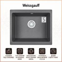 Накладная кухонная мойка Weissgauff WGI 6052, 55 см графит