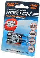 Аккумулятор Ni-Mh 2500 мА·ч 1.2 В ROBITON AA HR6 Mignon 2500, в упаковке: 2 шт