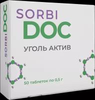 SORBIDOC Уголь актив табл., 0.5 г, 50 шт., 1 уп