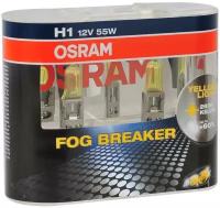 OSRAM Лампа галогенная OSRAM FOG BREAKER H1 12V 55W 2 шт 62150FBR-HCB