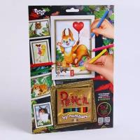 Danko Toys Набор для творчества. Раскраска карандашами по номерам Pencil by number «Белочка»