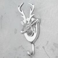 Настенный однорожковый крючок-вешалка Coat Rack Shield Deer