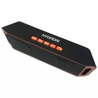 Портативная аудиосистема HYUNDAI H-PAC160, 6 Вт, Bluetooth, радио, microSD, 3.5 mm jack, USB, черный/оранжевый