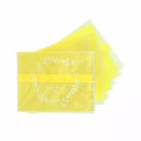 Пакет подарочный пластиковый с рисунком "Hand Made" 8,8 х 11,5 см, жёлтый, 12 шт