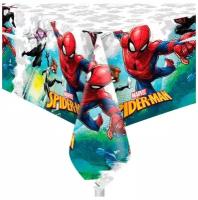Скатерть праздничная одноразовая полиэтиленовая Riota для праздника Человек-Паук/Spiderman, 120х180 см