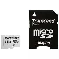 Карта памяти 64Gb - Transcend 300S MicroSDHC Class 10 UHS-I TS64GUSD300S-A (Оригинальная!)