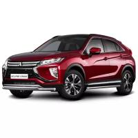 Защита переднего бампера d57+d42 Rival для Mitsubishi Eclipse Cross I 2018-н. в, нерж. сталь, R.4014.001