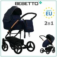 Универсальная коляска Bebetto Torino Si (2 в 1), темно-синий