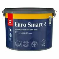 Краска для стен и потолка Tikkurila "Euro Smart 2" 9 л, белая, совершенно матовая, моющаяся, водно-дисперсионная