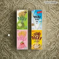 Японские палочки Pocky поки со вкусом Сладкого молока, Шоколада и Банана, Зеленого чая и сливок, Клубники, 4 шт