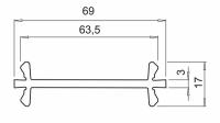 Профиль соединительный для окон ПВХ 3*70 мм, длина 1500 мм (для соединения двух рам между собой)