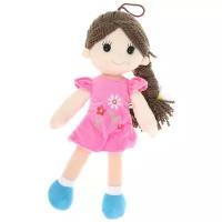 Мягкая игрушка ABtoys Кукла с косичкой в розовом платье 33 см