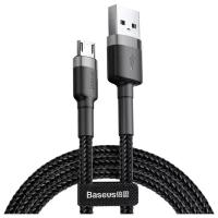 Кабель Baseus carfule USB - Micro 2.4A 1 м Серый + Черный CAMKLF-BG1）