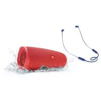 Колонка JBL Charge 4 Red + T110BT Blue