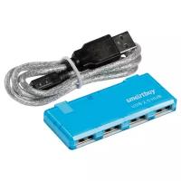 USB 2.0 Хаб Smartbuy 6110, 4 порта, голубой (SBHA-6110-B)