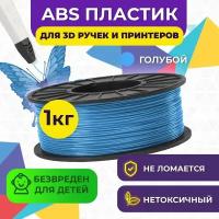 Пластик для 3D печати в катушке Funtastique (ABS,1.75 мм,1 кг) (голубой), пластик для 3д принтера, картридж, леска, для творчества