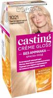 L'Oreal Casting Creme Gloss Стойкая краска-уход для волос без аммиака, оттенок 1021, Светло-светло-русый перламутровый 180мл