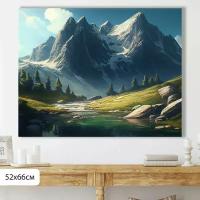 Картина интерьерная на стену ДоброДаров "Умиротворение гор" 52х66 см К0364