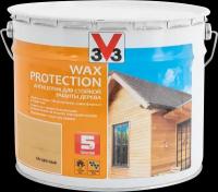 Антисептик для дерева V33 Wax Protection полуглянцевый бесцветный 9 л