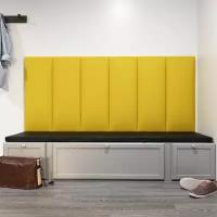 Мягкие стеновые панели, изголовье кровати, размер 30*80, комплект 2шт, цвет желтый