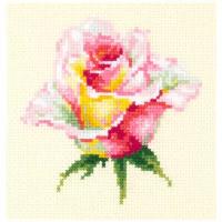 Набор для вышивания крестом "Нежная роза" 11 х 11 см