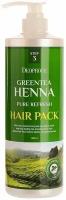 Маска для волос с зеленым чаем и хной GREENTEA HENNA PURE REFRESH HAIR PACK 1000мл, DEOPROCE, 8809410032760