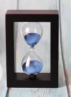 Часы песочные с голубым песком на 30 минут wood-bb30
