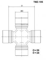 Крестовина карданного вала toyo арт. tmz106 - Toyo арт. TMZ106