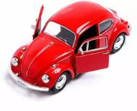 Машинка металлическая Volkswagen Classical Beetle 1967 Фольксваген Жук Kinsmart 1:32 инерционная.Красный