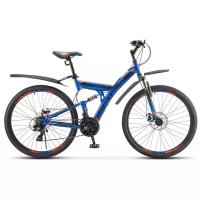 Горный (MTB) велосипед STELS Focus MD 21-sp 27.5 V010 (2020) синий/неоновый красный 19" (требует финальной сборки)