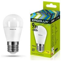 Лампа светодиодная Ergolux 13176, E27, G45, 9 Вт, 3000 К