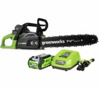 Пила цепная аккумуляторная GREENWORKS GD40CS15K2, 35 см, АКБ 2А. ч и ЗУ