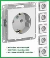 Schneider Electric AtlasDesign Розетка с заземлением, 16А., механизм розетки, цвет белый ATN000143 5шт