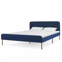 Каркас кровати Pragma Selenga с реечным основанием, спальное место 160х200 см, размер 164х206 см, обивка: велюр, темно-синий