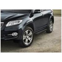 Пороги алюминиевые с площадкой "Premium-Black" (арт. A160ALB.5702.1) TOYOTA Rav 4 2006-2010-2013