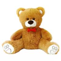 Мягкая игрушка Топ медведи Медведь Валентин, 50 см, карамельный, с красной бабочкой (МВН-50км)