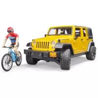 Масштабная модель Bruder 02-543 Внедорожник Wrangler Rubicon Unlimited c велосипедистом и фигуркой