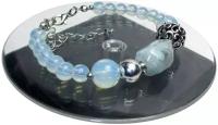 Браслет-цепочка AV Jewelry, аквамарин, лунный камень, размер 17 см, бесцветный, серебристый