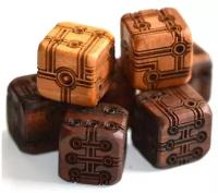 Игральные кубики Tron Dice из экзотической древесины 2 шт. / Дизайнерские кости для настольных игр DnD, авторский дизайн от April GS, размер 16мм