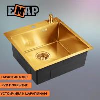 Кухонная мойка Emar EMB-117А (500*500) PVD Nano Golden