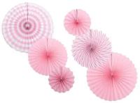 Набор бумажных фантов, розовый, 6 шт. для украшения праздника