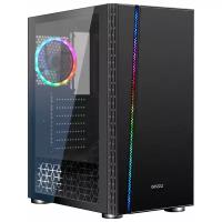 Корпус Ginzzu CL200 вентилятор 1*12LED, RGB лента, закаленное стекло на петлях с магнитным замком