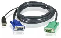 KVM кабель ATEN 2L-5201U / 2L-5201U, KVM кабель с интерфейсами USB, VGA и разъемом SPHD. ATEN 2L-5201U