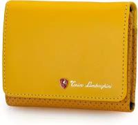 Кошелек женский из натуральной кожи TONINO LAMBORGHINI Driving Yellow, 12х10.5 см