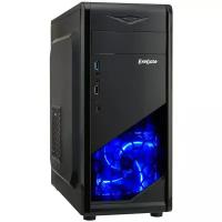 Корпус ExeGate Miditower EVO-8205, без БП,ATX,1хUSB2.0, 1хUSB3.0,чёрный с голубой подсветкой