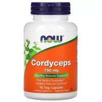 NOW Cordyceps, Кордицепс, Витамины и Микроэлементы 750 мг - 90 капсул