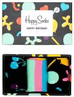 Носки Happy Socks, 3 пары, размер 41-46, желтый, черный, голубой