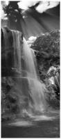 Самоклеящиеся фотообои "Красивый водопад", размер: 90x210 см, эффект: черно-белый